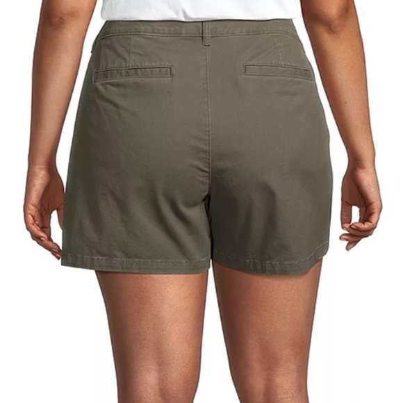 a.n.a. Women's Plus-Size 26 Army Green 4.5" Mid Rise Chino Short - Picture 5 of 12